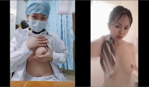Nữ y tá dâm dục show vú non